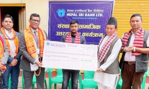 हलेसी महादेव मन्दिरलाई नेपाल एसबिआई बैंकको आर्थिक सहयोग