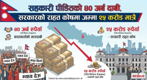 सहकारी पीडितको ४० अर्ब दाबी, सरकारको राहत कोषमा जम्मा २५ करोड मात्रै