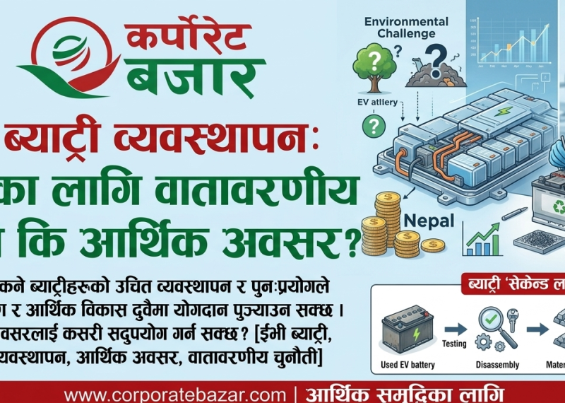ईभी ब्याट्री व्यवस्थापन: नेपालका लागि वातावरणीय चुनौती कि आर्थिक अवसर?