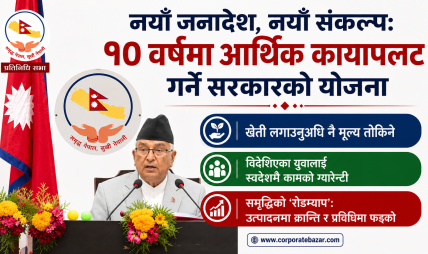 “नयाँ जनादेश, नयाँ संकल्प: १० वर्षमा आर्थिक कायापलट गर्ने सरकारको योजना” (पूर्णपाठ) “नयाँ जनादेश, नयाँ संकल्प: १० वर्षमा आर्थिक कायापलट गर्ने सरकारको योजना” (पूर्णपाठ)