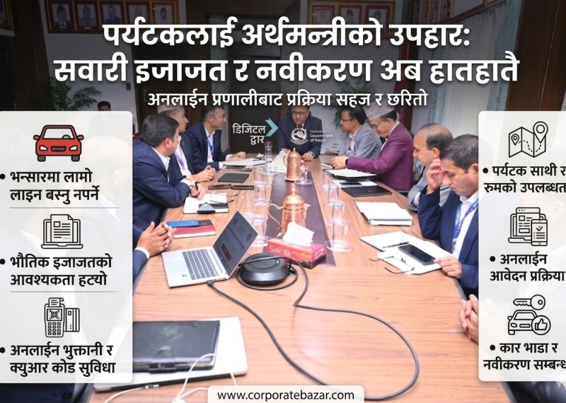 भन्सारमा लाइन बस्नुपर्ने झन्झट अन्त्य, विदेशी सवारीका लागि ‘अनलाइन टीआईभी’ प्रणाली सुरु