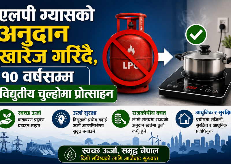 एलपी ग्यासको अनुदान खारेज गरिँदै, १० वर्षसम्म विद्युतीय चुल्होमा प्रोत्साहन