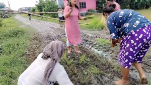 वर्षामा सडकको सास्ती, स्थानीयले गरे सडकमै रोपाईं वर्षामा सडकको सास्ती, स्थानीयले गरे सडकमै रोपाईं