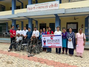 मुक्तिनाथ विकास बैंकद्वारा स्वास्थ्य संस्था र विद्यालयलाई व्हीलचेयर तथा स्वच्छ खानेपानी सामग्री हस्तान्तरण मुक्तिनाथ विकास बैंकद्वारा स्वास्थ्य संस्था र विद्यालयलाई व्हीलचेयर तथा स्वच्छ खानेपानी सामग्री हस्तान्तरण